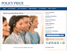 Tablet Screenshot of policyprice.com